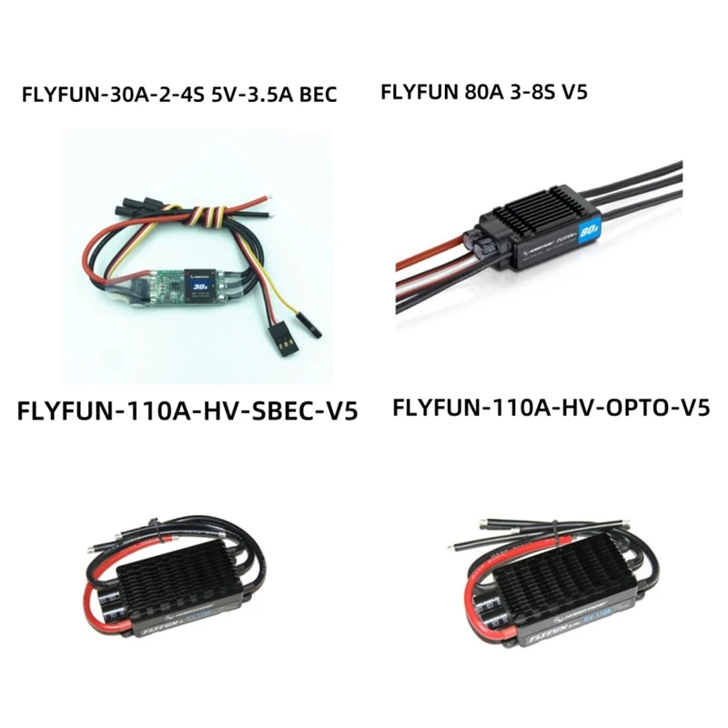 HOBBYWING FLYFUN V5 Бесщеточный ESC 30A/80A/110A Электронный контроль скорости для радиоуправляемой модели самолета Дрон Автомобиль Лодка
HOBBYWING FLYFUN V5 Бесщеточный ESC 30A/80A/110A Электронный контроль скорости для радиоуправляемой модели самолета Дрон Автомобиль Лодка