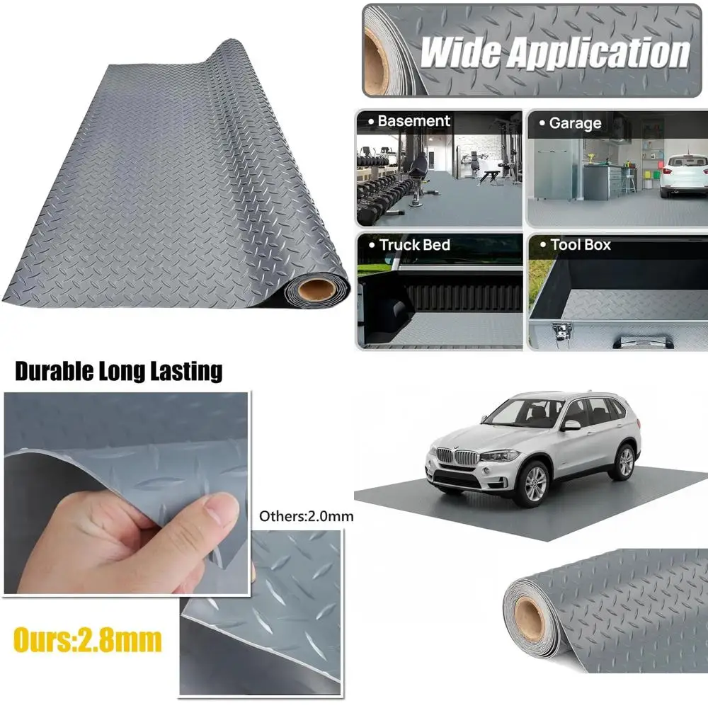 Thickened PVC Garage Floor Mat, Heavy-Duty Waterproof Non-Slip Protector for Cars, Trailers, SUVs, Basements, Gyms (Gray) - 4ft
Thickened PVC Garage Floor Mat, Heavy-Duty Waterproof Non-Slip Protector for Cars, Trailers, SUVs, Basements, Gyms (Gray) - 4ft