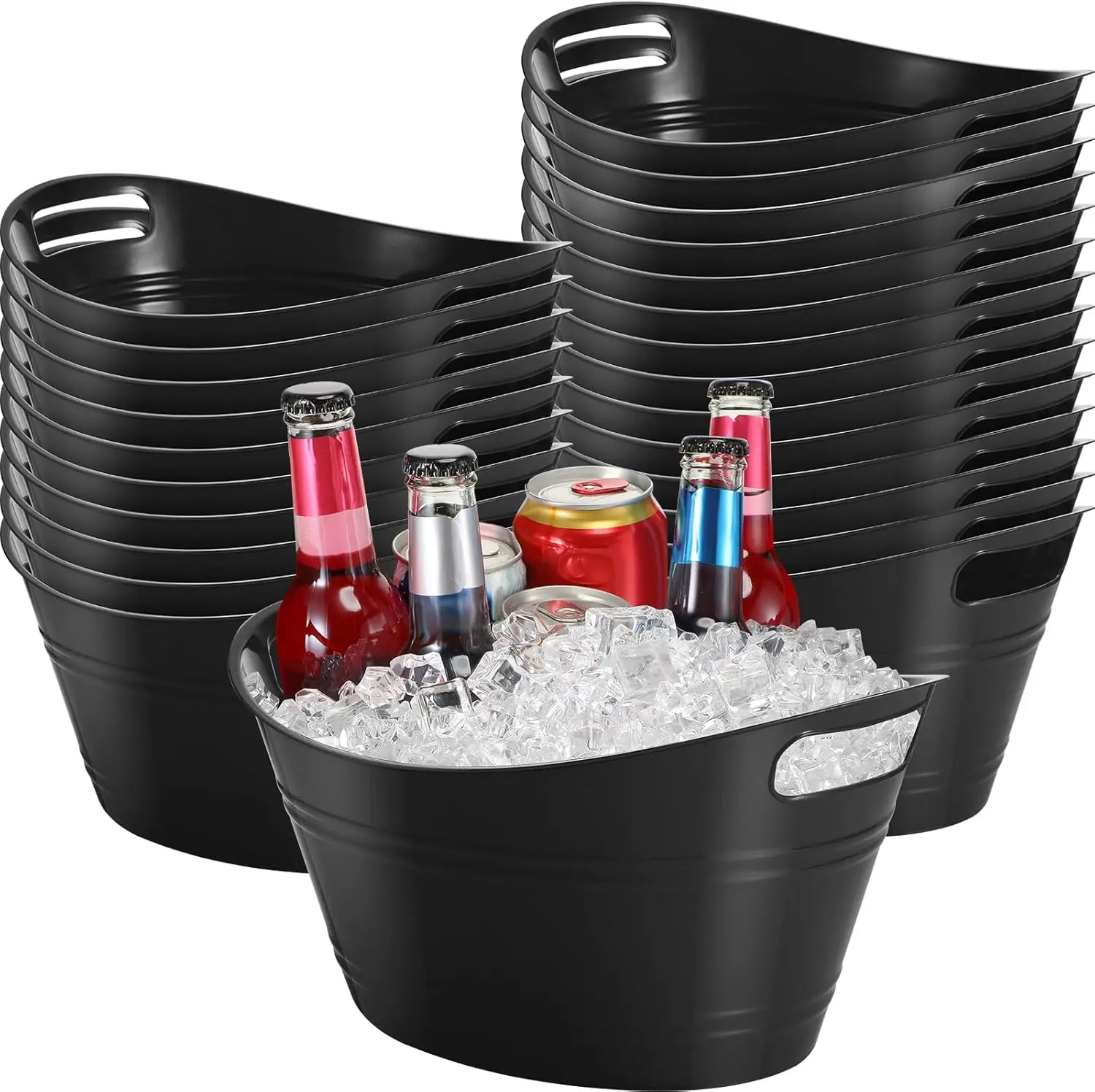 24 Pcs Oval Storage Tub with Handles, 4.5l Plastic Ice Buckets Bulk for Wine Beer Champagne Drink Cooler Beverage Stora
24 Pcs Oval Storage Tub with Handles, 4.5l Plastic Ice Buckets Bulk for Wine Beer Champagne Drink Cooler Beverage Stora