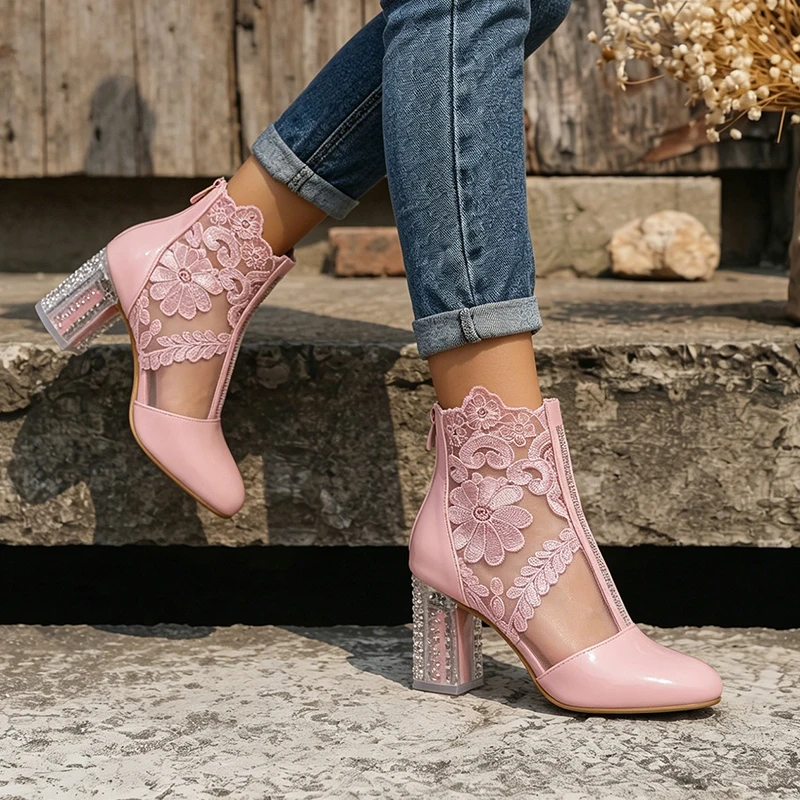 Mesh Boots with Chunky Heels, Single Boots, Sexy Lace Mesh Short Boots, High Heels, Large Size Sandals, Women's Shoes
Mesh Boots with Chunky Heels, Single Boots, Sexy Lace Mesh Short Boots, High Heels, Large Size Sandals, Women's Shoes