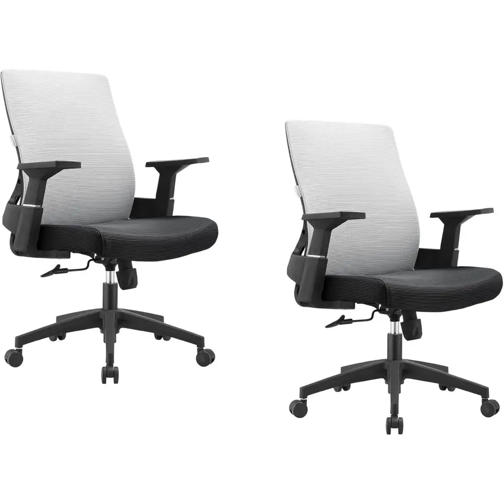 White Ergonomic Office Chair, 360 Swivel, Rolling Wheels, Adjustable Height (Set of 2)
White Ergonomic Office Chair, 360 Swivel, Rolling Wheels, Adjustable Height (Set of 2)