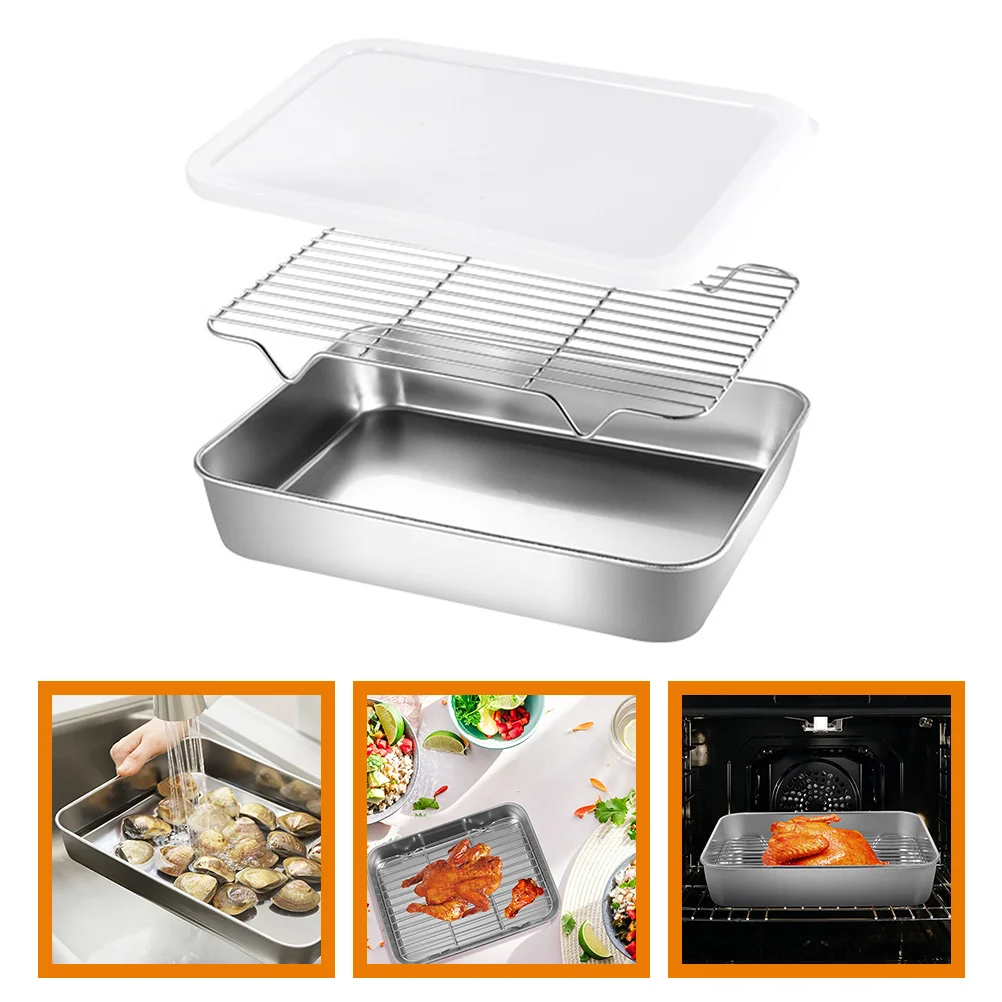 Mats Stainless Steel Kitchen Prep Tray Baking Pan Grill Plate Silver with Wire Rack
Mats Stainless Steel Kitchen Prep Tray Baking Pan Grill Plate Silver with Wire Rack