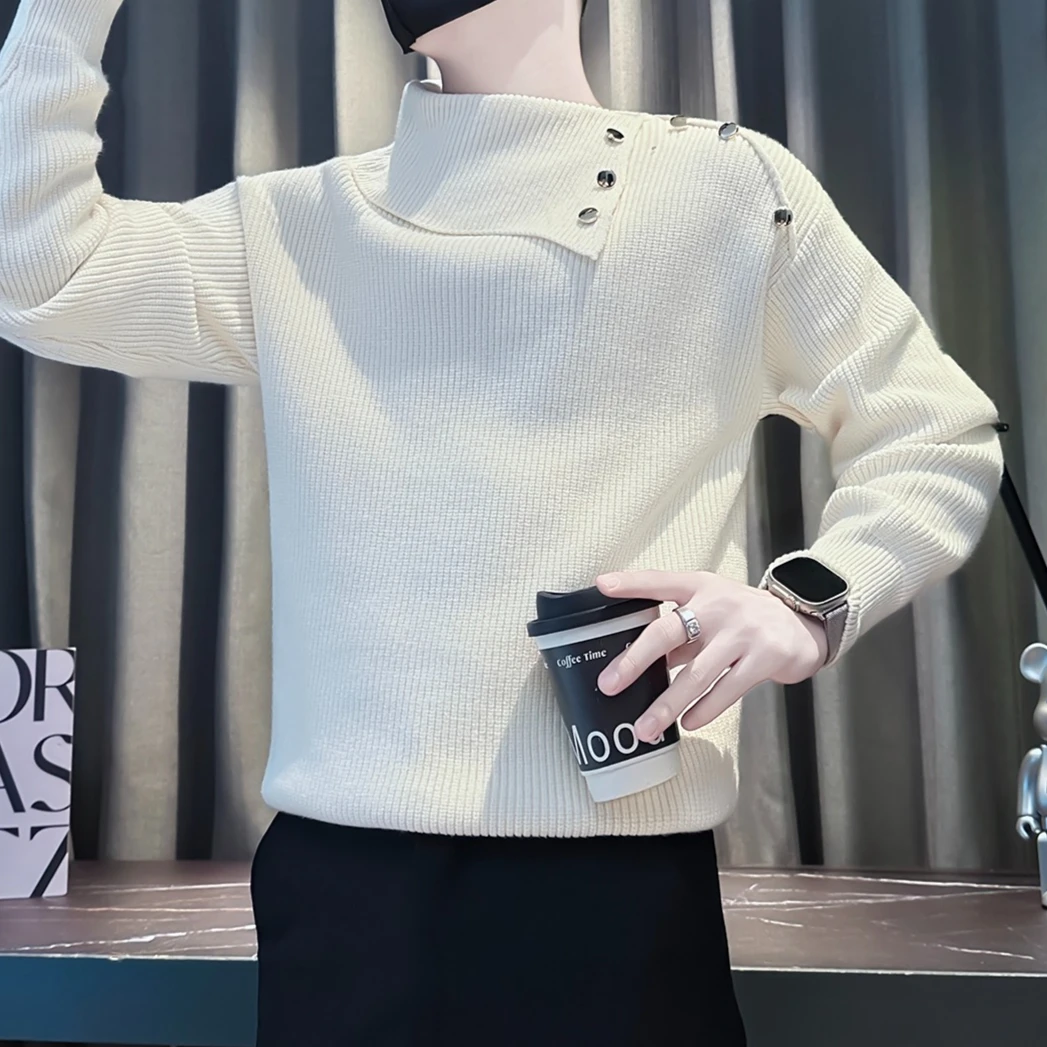 Осень-зима, однотонный свитер с высоким воротником для мужчин, повседневный пуловер с длинными рукавами, модные тонкие уличные свитера с длинными рукавами
Осень-зима, однотонный свитер с высоким воротником для мужчин, повседневный пуловер с длинными рукавами, модные тонкие уличные свитера с длинными рукавами