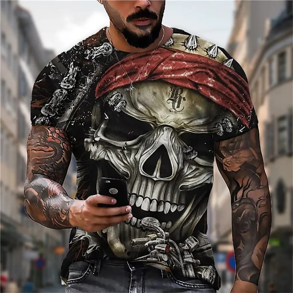 Vintage 3D Skull Print T-Shirt Men Street Harajuku O-Neck Fuuy Graphic Short Sleeves Tops Travel Quick Dry Sports Men's Clothing
Vintage 3D Skull Print T-Shirt Men Street Harajuku O-Neck Fuuy Graphic Short Sleeves Tops Travel Quick Dry Sports Men's Clothing