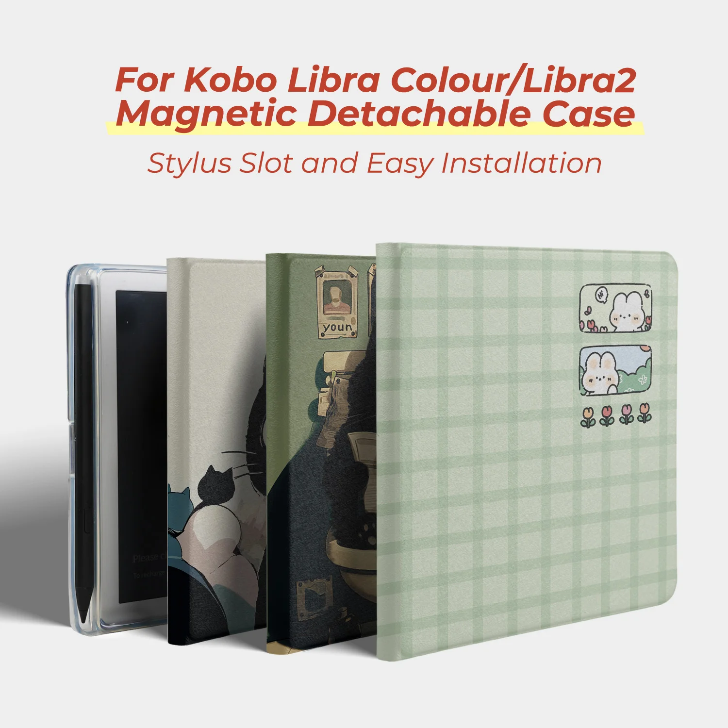 Twosheep suit for Kobo Libra Colour Kobo Libra2 Magnetic Detachable Case Cover with Stylus Slot Clear Back Auto Wake Cute Style
Twosheep suit for Kobo Libra Colour Kobo Libra2 Magnetic Detachable Case Cover with Stylus Slot Clear Back Auto Wake Cute Style