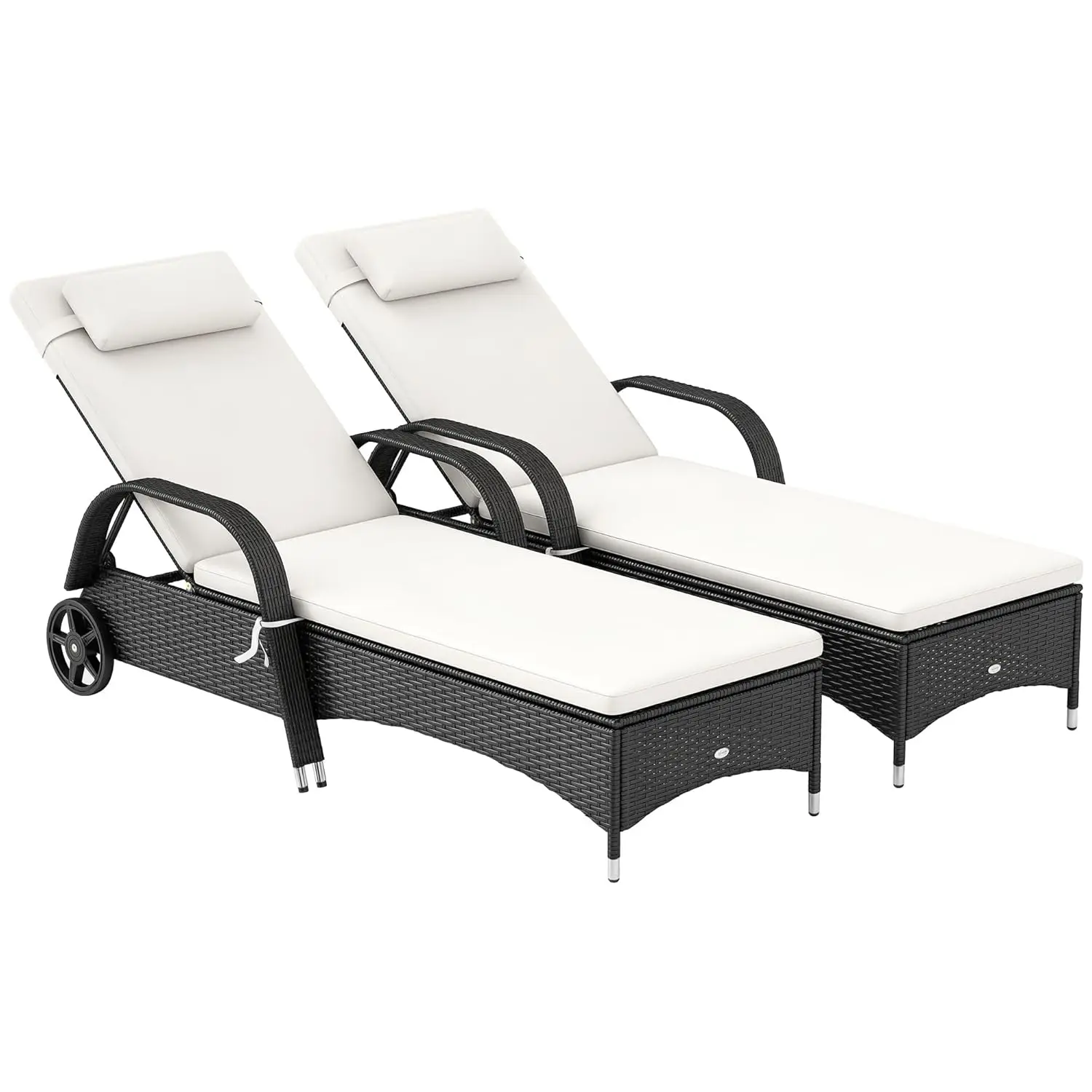 5-Level Adjustable PE Rattan Outdoor Chaise Lounge with Wheels Cushion Headrest Deep Coffee Cream White, Customized
5-Level Adjustable PE Rattan Outdoor Chaise Lounge with Wheels Cushion Headrest Deep Coffee Cream White, Customized