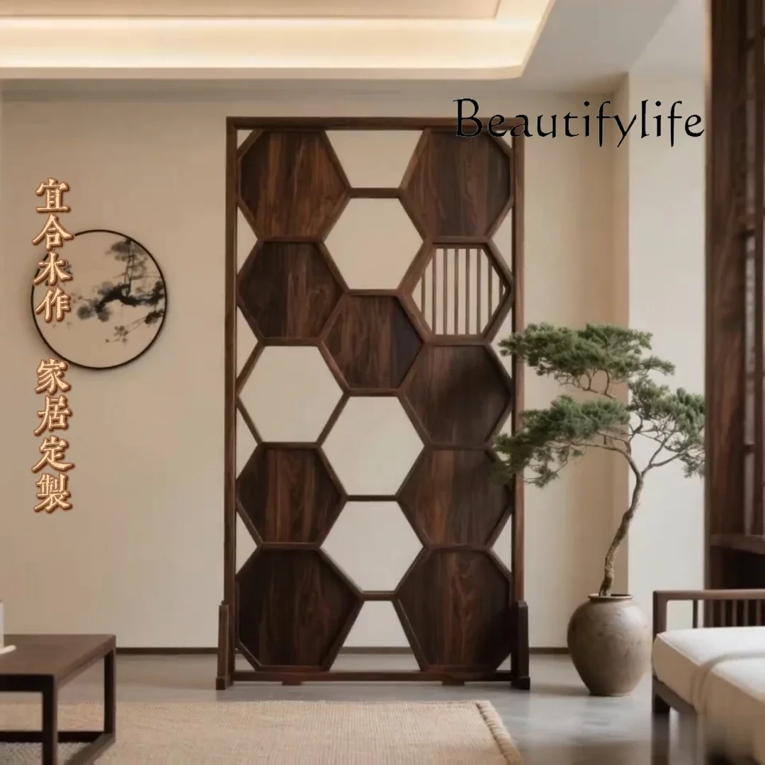 XR North American Black Walnut Screen Partition Living Room Entrance Door Cover Bedroom Design Hollow Partition
XR North American Black Walnut Screen Partition Living Room Entrance Door Cover Bedroom Design Hollow Partition
