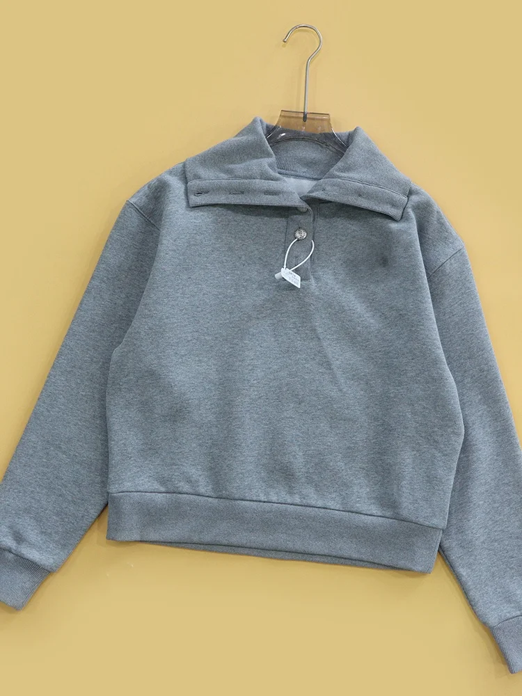 Heidds Casual Style Grey Loose Fit Sweatshirt Spring 2026 Large Collar Letter Embroidery Sporty Look Women's Long Sleeve Shirt
Heidds Casual Style Grey Loose Fit Sweatshirt Spring 2026 Large Collar Letter Embroidery Sporty Look Women's Long Sleeve Shirt