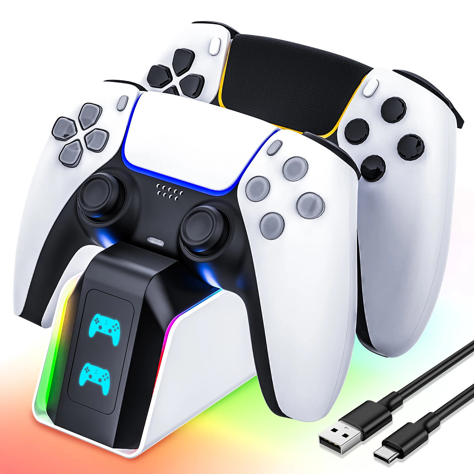 Dual PS5 Controller Charging Dock, Fast 2H Charger for DualSense & Edge with LED Indicator & Safety Protection
Dual PS5 Controller Charging Dock, Fast 2H Charger for DualSense & Edge with LED Indicator & Safety Protection