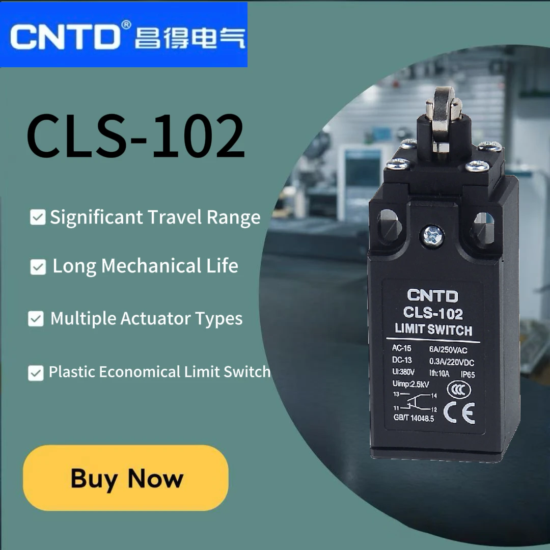 IP65 Waterproof Oilproof CNTD CLS-102 Vertical Roller Limit Switch 1NO 1NC Snap Action Dual Circuit Economical Plastic 6A 250VAC
IP65 Waterproof Oilproof CNTD CLS-102 Vertical Roller Limit Switch 1NO 1NC Snap Action Dual Circuit Economical Plastic 6A 250VAC