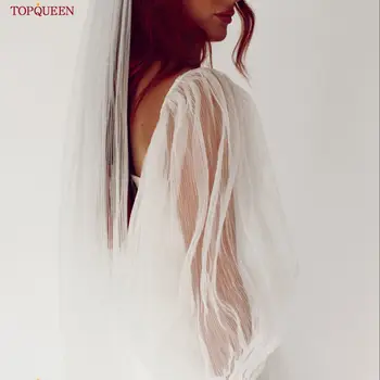 TOPQUEEN 탈착식 DIY 얇은 명주 그물 슬리브, 탈착식 웨딩 슬리브 커버 암, 여성 볼레로 웨딩 액세서리, 신부 장갑 VM27