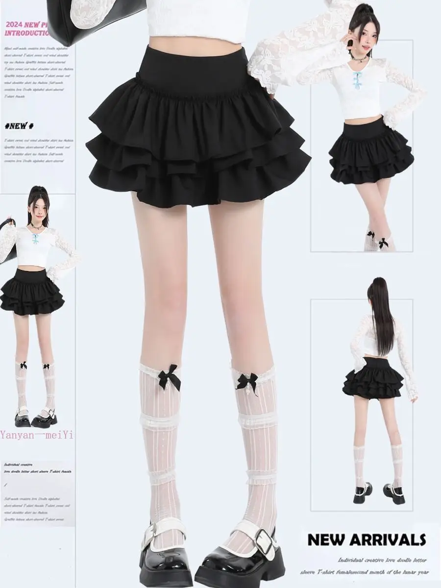Y2k Lolita Sweet Ballet Puffy Cake Skirt Women Skirt A-line Harajuku Elastic Waist White Black Skirt Ruffles Design Clothing
Y2k Lolita Sweet Ballet Puffy Cake Skirt Women Skirt A-line Harajuku Elastic Waist White Black Skirt Ruffles Design Clothing
