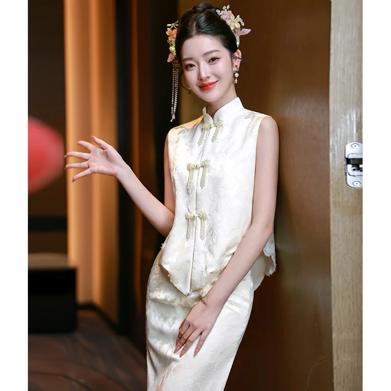 Champagne Color Wedding Dr Set Engagement Ceremony Women's Sle New Bride Gown Skirt Retro Sle Fitted Silhouette
Champagne Color Wedding Dr Set Engagement Ceremony Women's Sle New Bride Gown Skirt Retro Sle Fitted Silhouette