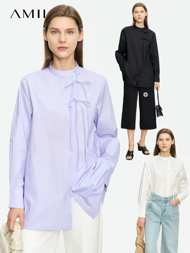 AMII Minimalism Chinese Style Shirt for Women 2024 Autumn New Loose Stand Collar Lace-up Office Lady Shirts & Blouses 12373013
AMII Minimalism Chinese Style Shirt for Women 2024 Autumn New Loose Stand Collar Lace-up Office Lady Shirts & Blouses 12373013