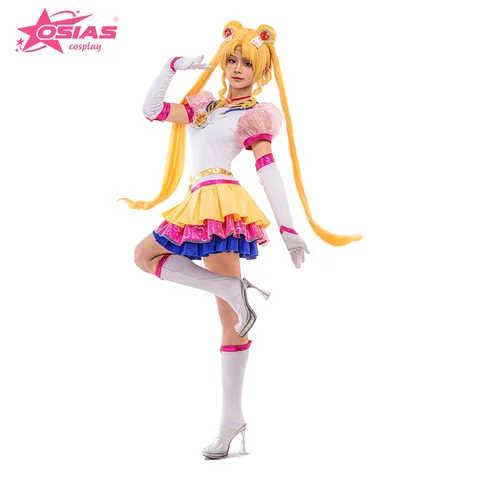 OSIAS Tsukino Usagi Costume Cosplay Set Tsukino Usagi parrucca Tsukino Usagi scarpe Sailor Moon