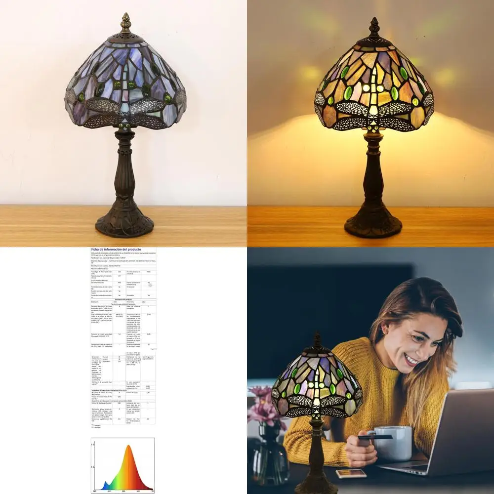 Handcrafted Blue Dragonfly Stained Glass Table Lamp, 8.5x8.5x15 Inches, LED Bulb Included, Ideal for Bedroom, Nightstand, or Des
Handcrafted Blue Dragonfly Stained Glass Table Lamp, 8.5x8.5x15 Inches, LED Bulb Included, Ideal for Bedroom, Nightstand, or Des