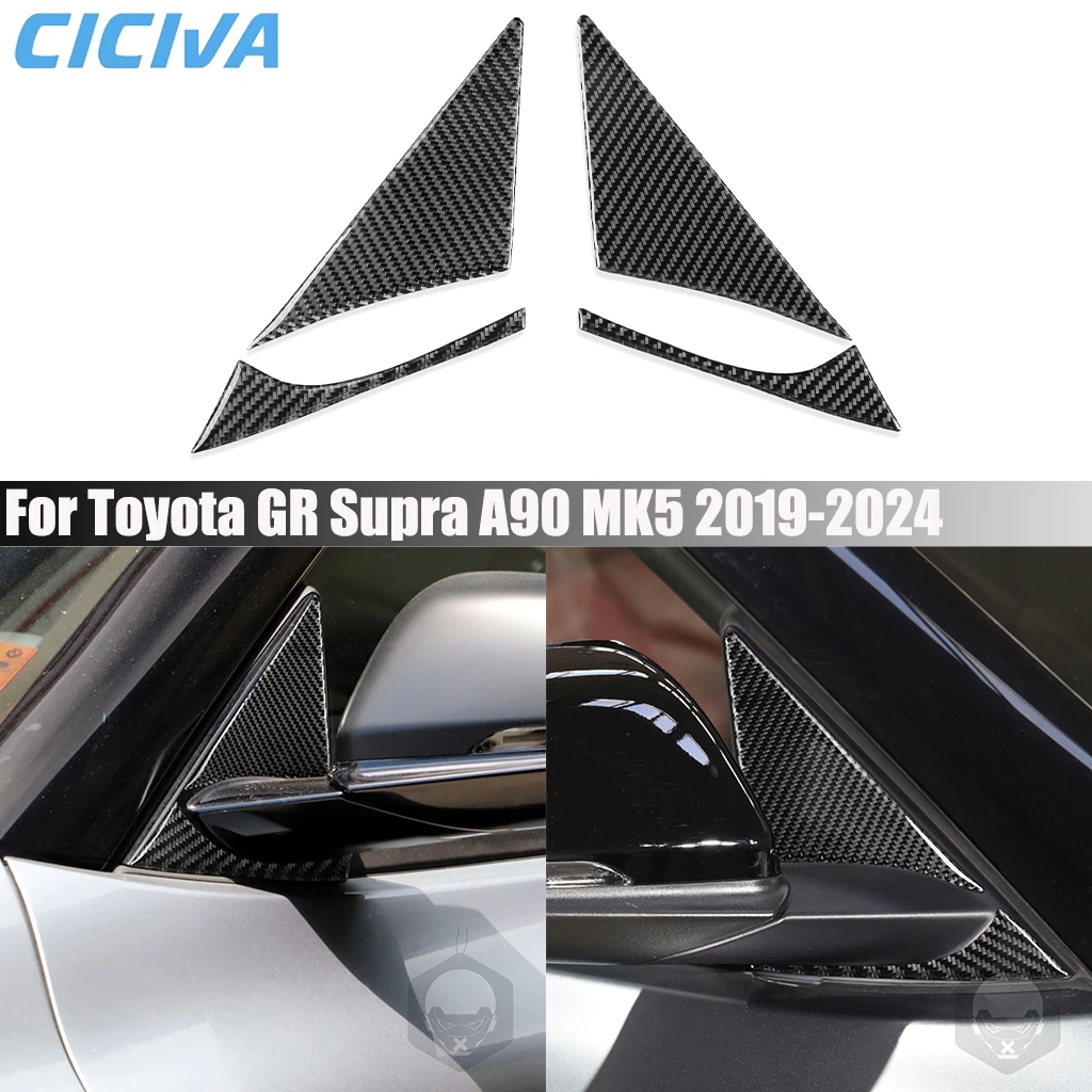 Carbon Fiber Car Accessories A-pillar Decorative Exterior Cover Modified Trim Sticker For Toyota GR Supra A90 MK5 2019-2024 
Carbon Fiber Car Accessories A-pillar Decorative Exterior Cover Modified Trim Sticker For Toyota GR Supra A90 MK5 2019-2024