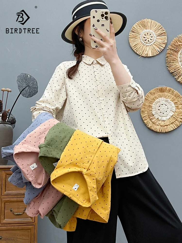 New 2025 Autumn Cotton Long Sleeve Shirt, Women Turn-down Collar Dot Print, Mori Girl Versatile OL Commute Loose Blouse T57481CC
New 2025 Autumn Cotton Long Sleeve Shirt, Women Turn-down Collar Dot Print, Mori Girl Versatile OL Commute Loose Blouse T57481CC