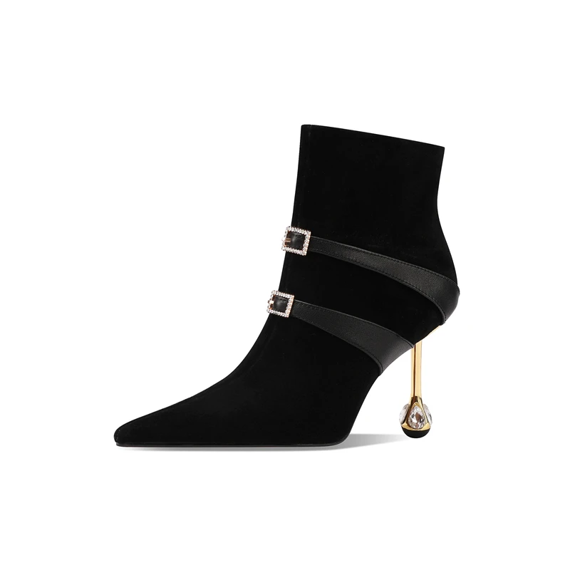 Leather Ankle Boots Women Suede Pointed Toe Zip Buckle Strap Ladies Elegant Fashion Pump Shoes Handmade With Shoebox
Leather Ankle Boots Women Suede Pointed Toe Zip Buckle Strap Ladies Elegant Fashion Pump Shoes Handmade With Shoebox