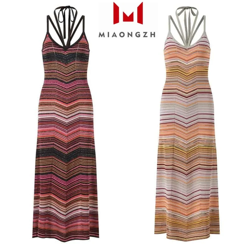 Temperament Summer New Stripe Dress For Women Slim Contrast Color Sleeveless Long Knitted Party Dresses Female Fashion Clothing
Temperament Summer New Stripe Dress For Women Slim Contrast Color Sleeveless Long Knitted Party Dresses Female Fashion Clothing