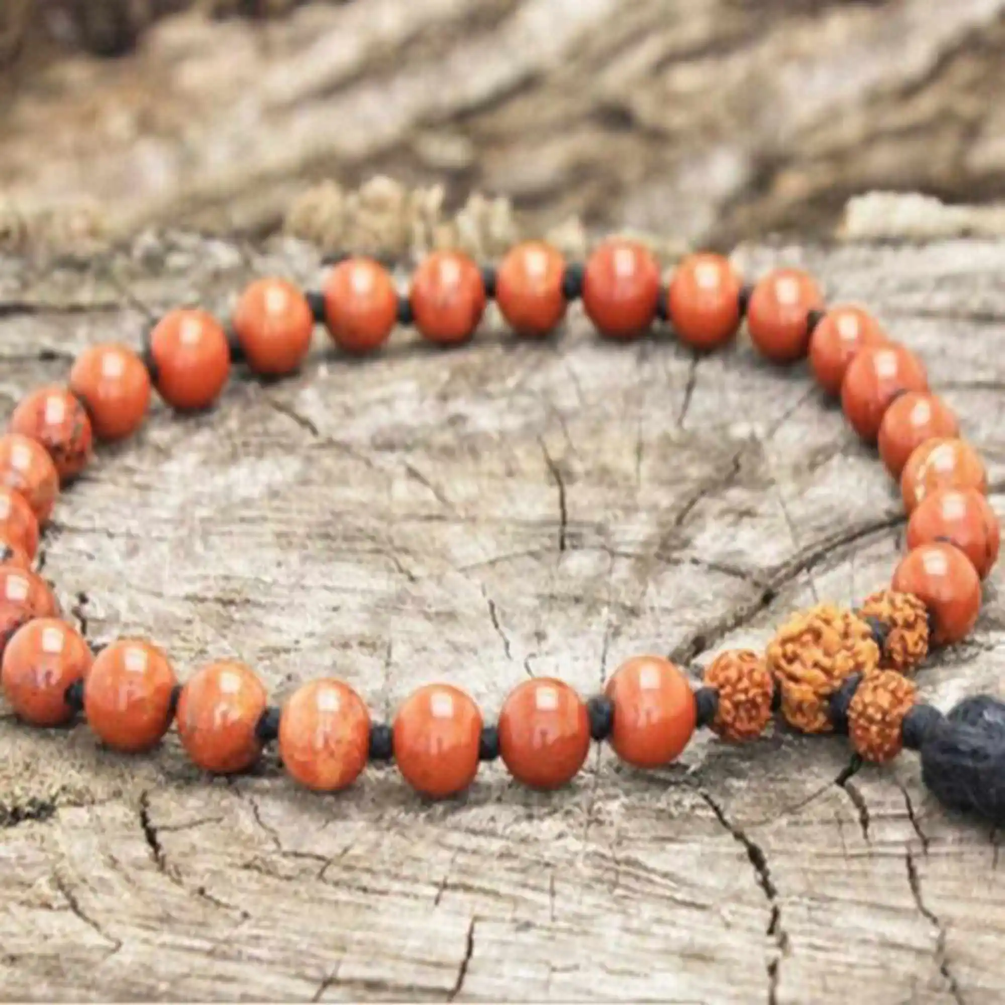 8mm Natural knot red Jasper Rudraksha Beads Bracelet Chain Mental Energy Bohemia Cuff Men's Yoga Handmade Prayer
8mm Natural knot red Jasper Rudraksha Beads Bracelet Chain Mental Energy Bohemia Cuff Men's Yoga Handmade Prayer
