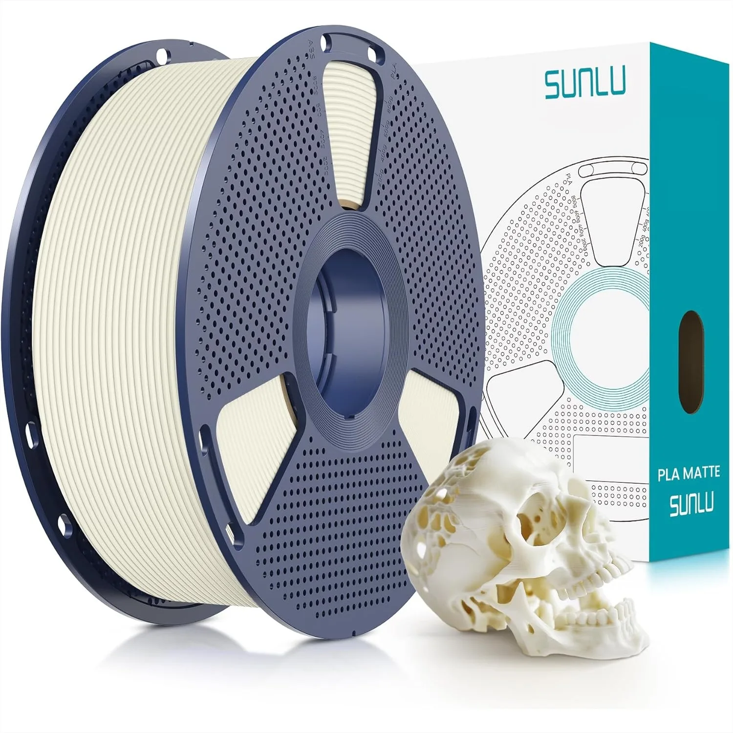 PLA Matte 3D Printer Filament 1.75mm, 1kg Spool, Dimensional Accuracy +/- 0.02mm, Smooth Matte Finish, Bone White
PLA Matte 3D Printer Filament 1.75mm, 1kg Spool, Dimensional Accuracy +/- 0.02mm, Smooth Matte Finish, Bone White