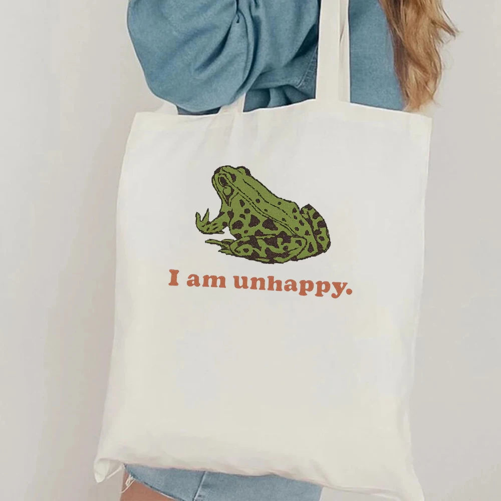 Funny Frog I Am Unhappy Canvas Tote Bag Sarcastic Meme Quote Sad Toad Graphic Reusable Travel Shoulder Crossbody Handbag
Funny Frog I Am Unhappy Canvas Tote Bag Sarcastic Meme Quote Sad Toad Graphic Reusable Travel Shoulder Crossbody Handbag