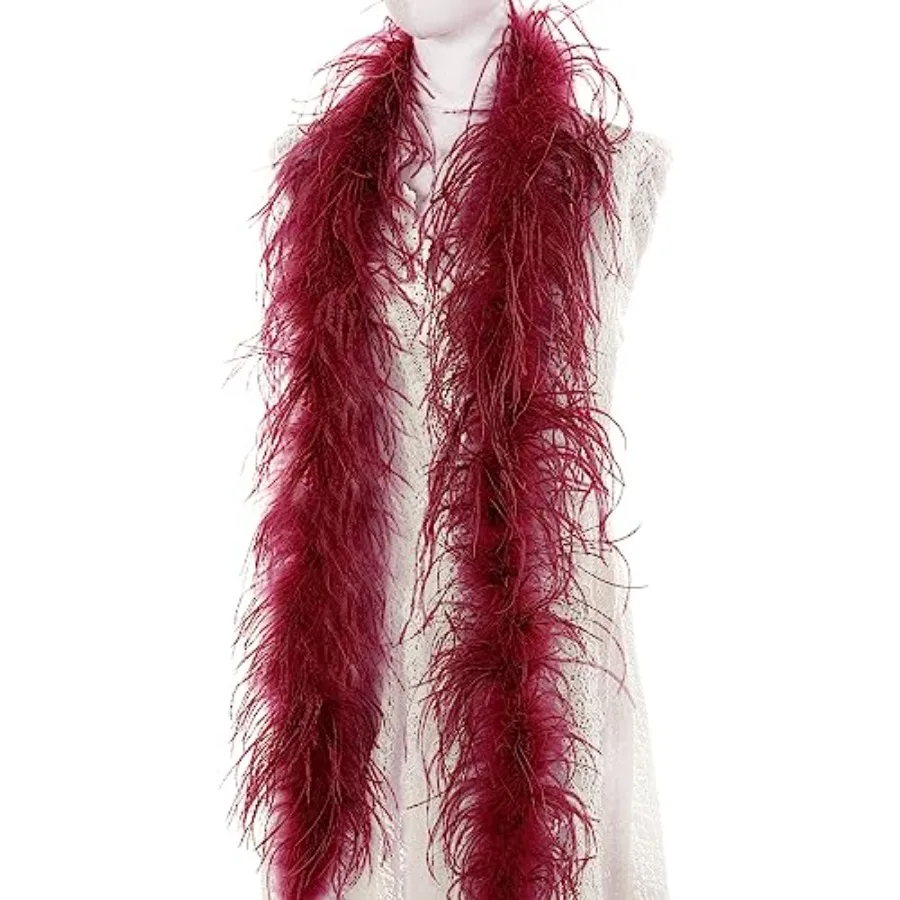 Soarer Burgundy Ostrich Feather Boa - 2Yards 1Ply Long Boas for Halloween Party, DIY Craft Sewing, Concert Burgundy
Soarer Burgundy Ostrich Feather Boa - 2Yards 1Ply Long Boas for Halloween Party, DIY Craft Sewing, Concert Burgundy