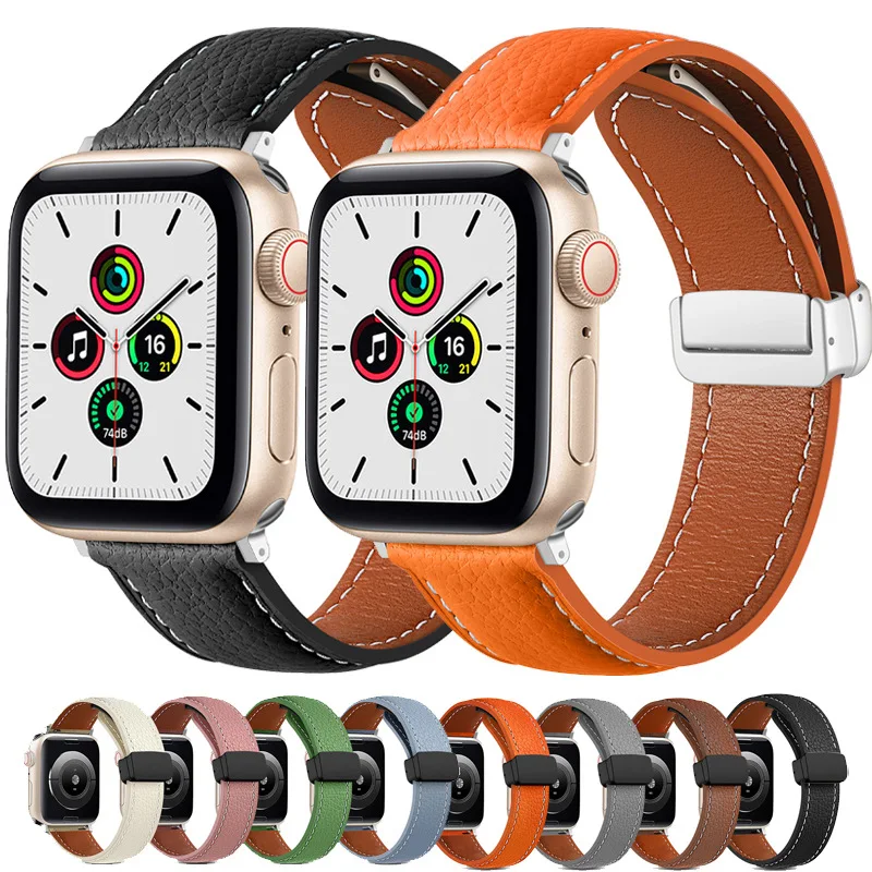 Magnetic Buckle Strap For Apple watch ultra band 44mm 45mm 49mm 40mm 41mm 42mm 38mm Leather Bracelet iWatch Series 9 7 8 se 6 5
Magnetic Buckle Strap For Apple watch ultra band 44mm 45mm 49mm 40mm 41mm 42mm 38mm Leather Bracelet iWatch Series 9 7 8 se 6 5
