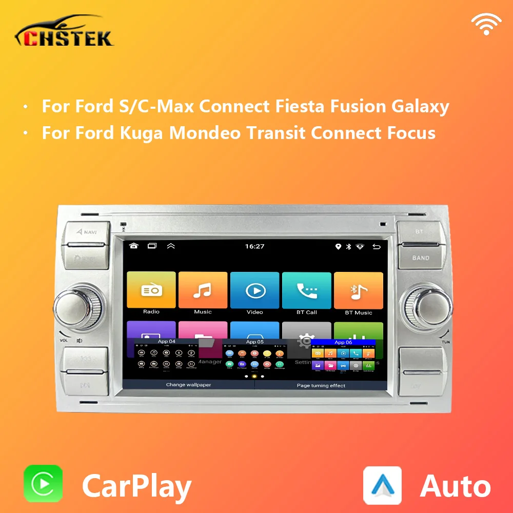 CHSTEK Car Radio Carplay For Ford Focus S/C-Max Mondeo Galaxy Fiesta Transit Connect Kuga Stereo WIFI GPS Bluetooth Android 11
CHSTEK Car Radio Carplay For Ford Focus S/C-Max Mondeo Galaxy Fiesta Transit Connect Kuga Stereo WIFI GPS Bluetooth Android 11