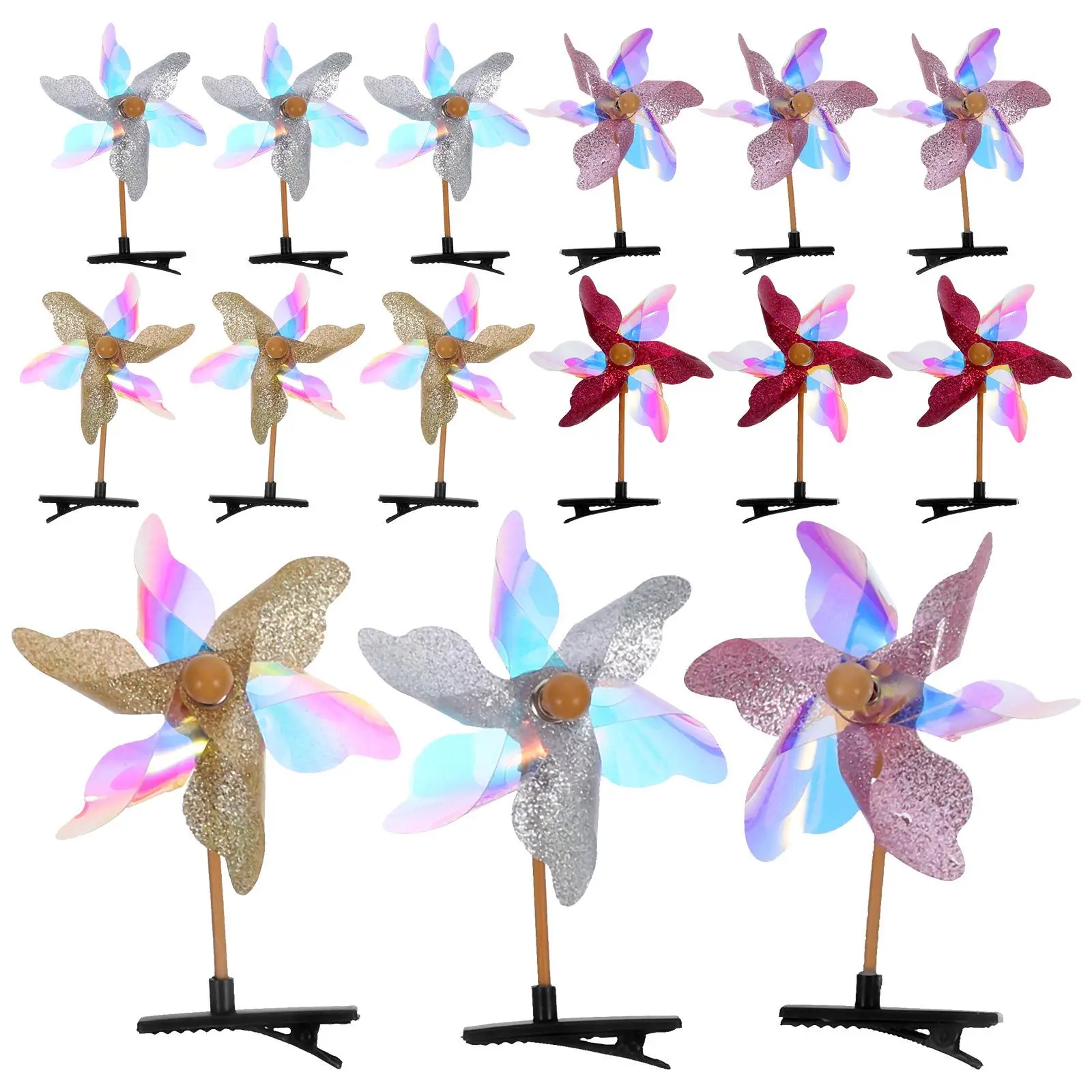 24 Pcs Windmill Hair Clips Glitter Plastic Decorations Kids Accessories Purple Silver Gold Transparent Pink Easy Comfortable
24 Pcs Windmill Hair Clips Glitter Plastic Decorations Kids Accessories Purple Silver Gold Transparent Pink Easy Comfortable