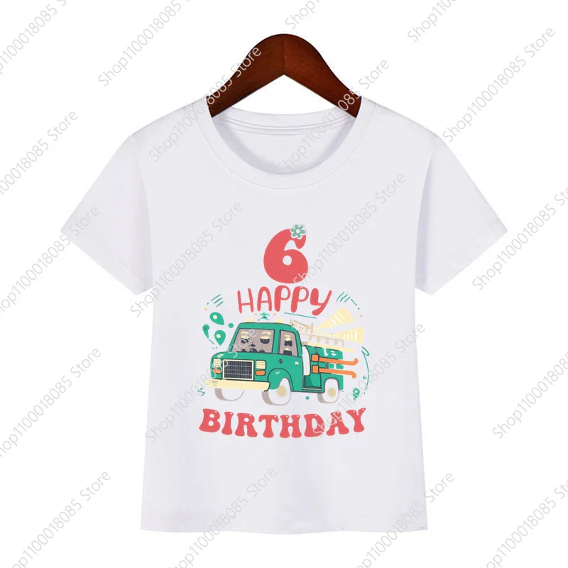 1-9 Kids truck car Printed Birthday T-shirt Birthday Top Boys and Girls cars Theme Party Short sleeved Shirt
1-9 Kids truck car Printed Birthday T-shirt Birthday Top Boys and Girls cars Theme Party Short sleeved Shirt