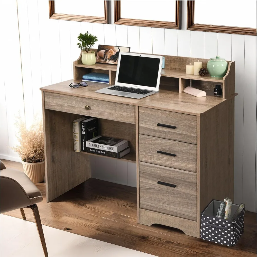 Computer Desk with Drawers and Hutch, Wood Executive Desks for Home Office Bedrooms Desk Student Teen Writing Laptop Table, Sma
Computer Desk with Drawers and Hutch, Wood Executive Desks for Home Office Bedrooms Desk Student Teen Writing Laptop Table, Sma