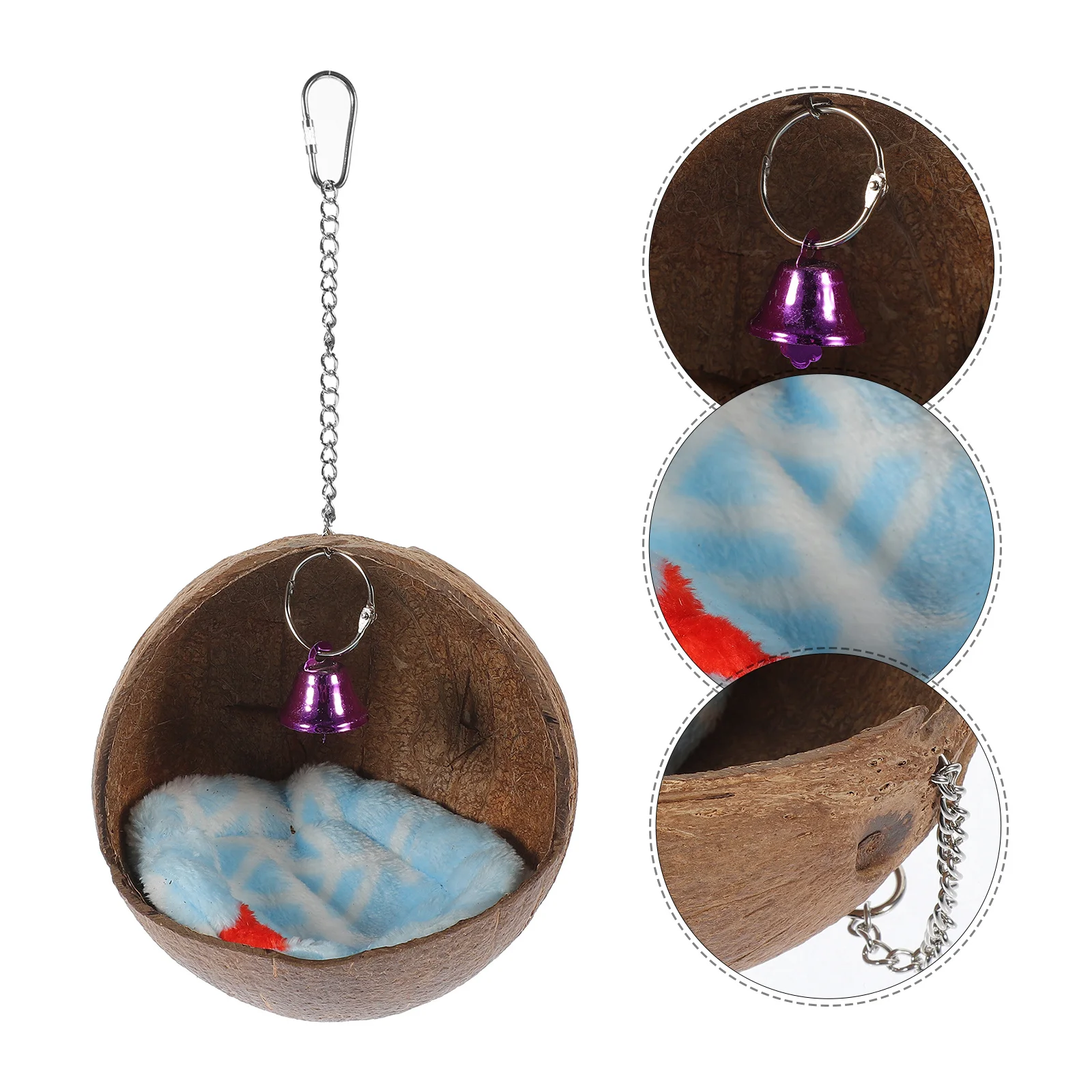 Hanging Parrot Nest Bird Bed Cotton Hamster Cage Accessory Coconut Shell Guinea Pig Hut Crafted Delicate Animal Shelter
Hanging Parrot Nest Bird Bed Cotton Hamster Cage Accessory Coconut Shell Guinea Pig Hut Crafted Delicate Animal Shelter