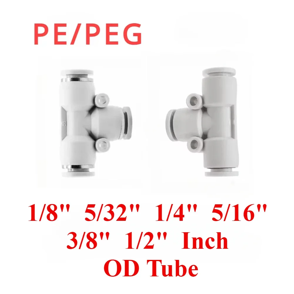 10 Pieces PE PEG 1/8" 5/32" 1/4" 5/16" 3/8" 1/2"Inch OD Tube 3 Ways Reducer Push To Connect Quick Release Pneumatic Air Fitting
10 Pieces PE PEG 1/8" 5/32" 1/4" 5/16" 3/8" 1/2"Inch OD Tube 3 Ways Reducer Push To Connect Quick Release Pneumatic Air Fitting