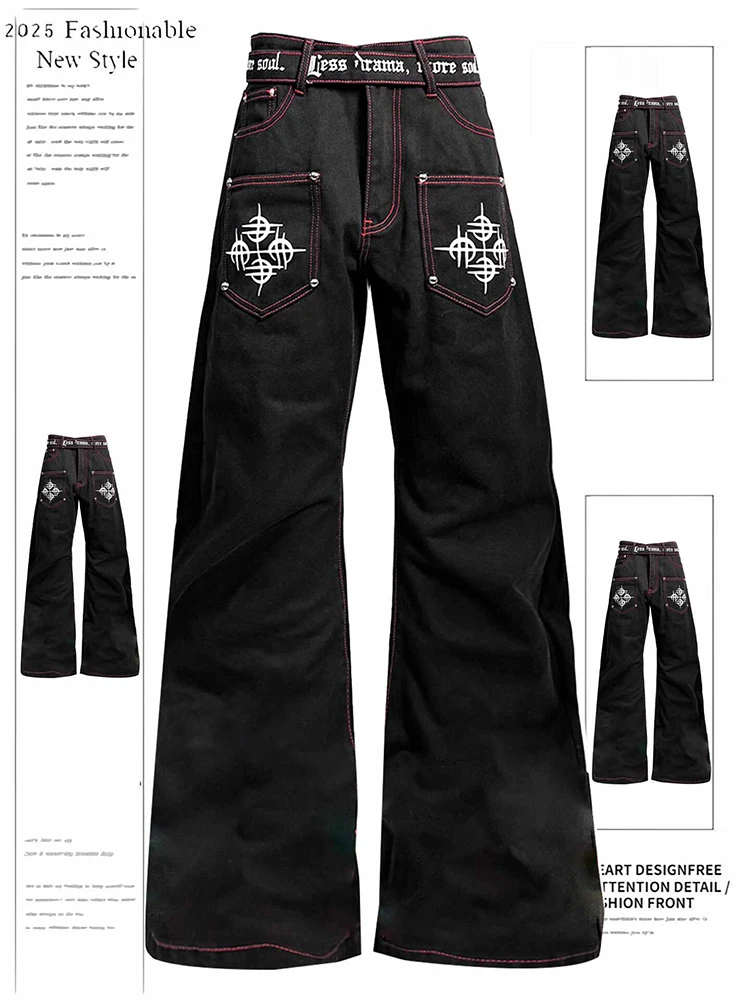 Women's Baggy Jeans WIth Belt Dark Academia Denim Pants Abi Y2K Japanese Grunge Harajuku Streetwear Cowboy High Quality New In
Women's Baggy Jeans WIth Belt Dark Academia Denim Pants Abi Y2K Japanese Grunge Harajuku Streetwear Cowboy High Quality New In