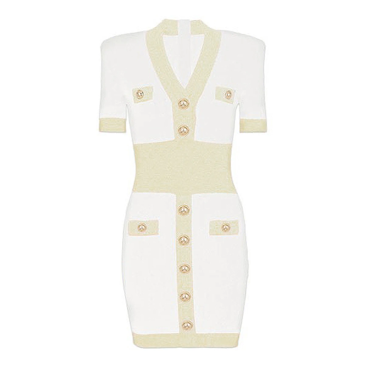 SML High Quality Color Contrast Elastic Knitted Fabric V-neck Short Sleeve Button Slim Fit Casual Style Women's Dress
SML High Quality Color Contrast Elastic Knitted Fabric V-neck Short Sleeve Button Slim Fit Casual Style Women's Dress