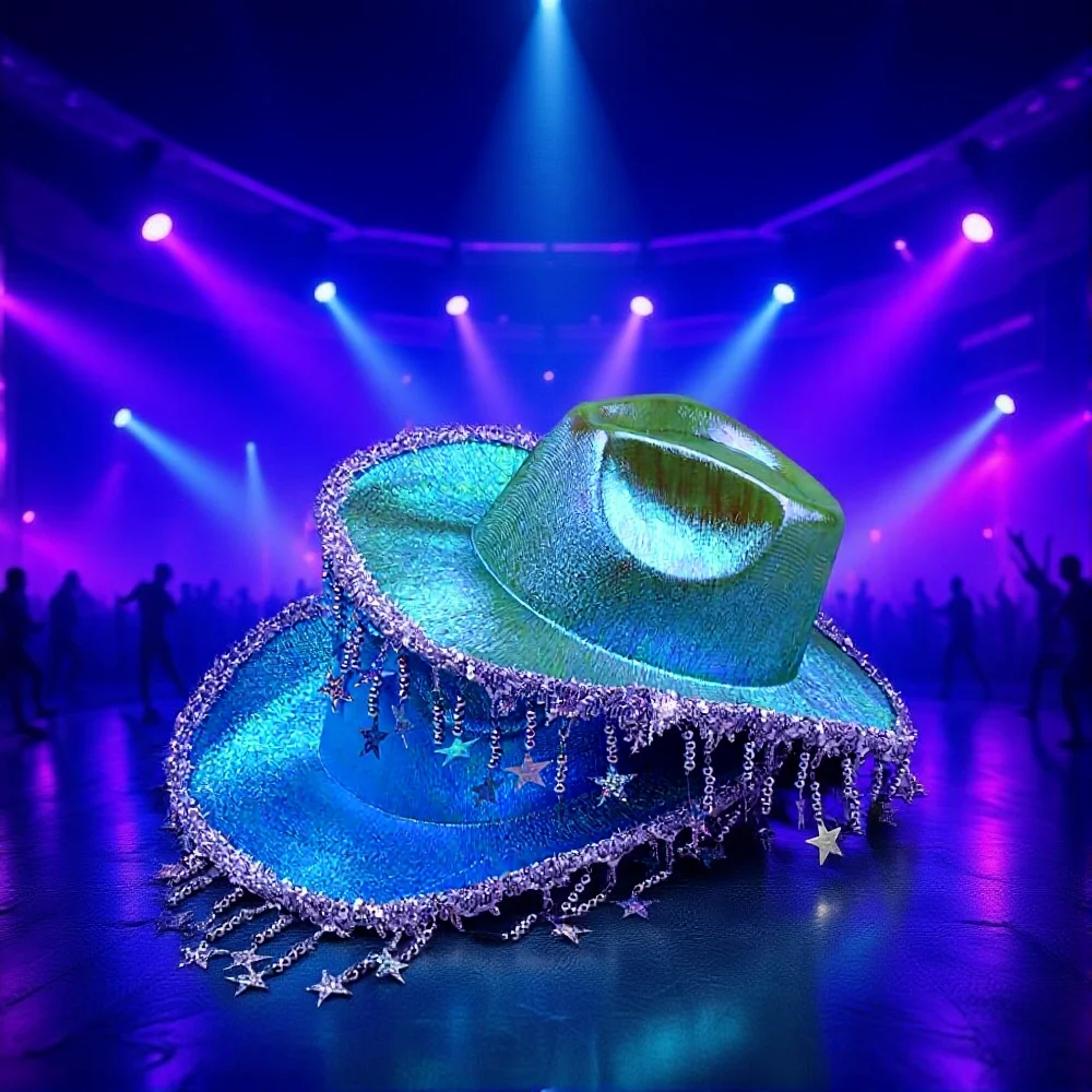 Retro Bling Glitter Shiny Star Fringe Cowboy Hats Western Hat Glitter Cowboy Hat For Women Cosplay Wedding Party Cowboy Hats
Retro Bling Glitter Shiny Star Fringe Cowboy Hats Western Hat Glitter Cowboy Hat For Women Cosplay Wedding Party Cowboy Hats