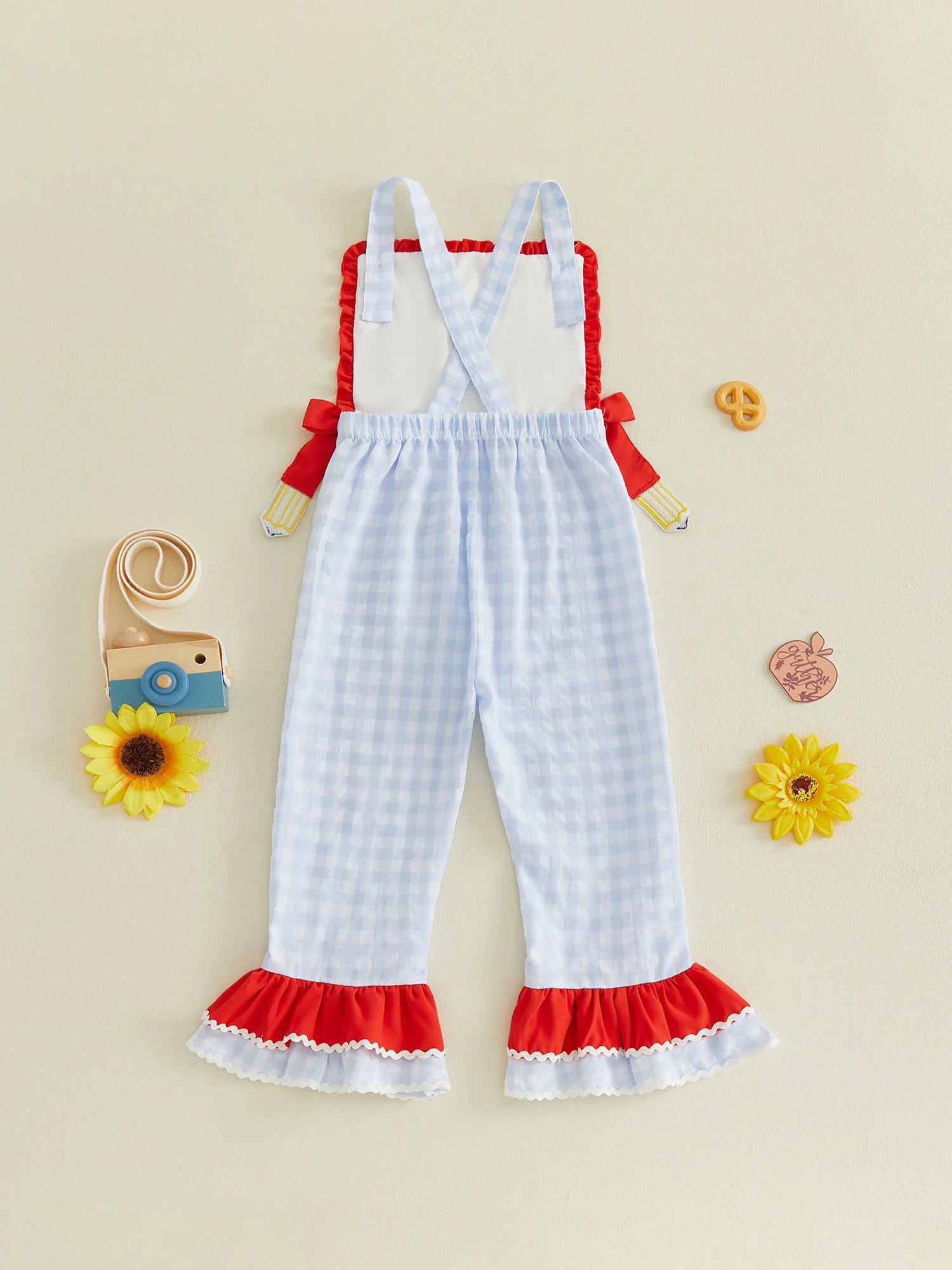 Cute Toddler School Uniform Dress with Bow Tie and Apple Embroidery Plaid Sleeveless Jumpsuit Bell Bottoms Romper Casual
Cute Toddler School Uniform Dress with Bow Tie and Apple Embroidery Plaid Sleeveless Jumpsuit Bell Bottoms Romper Casual