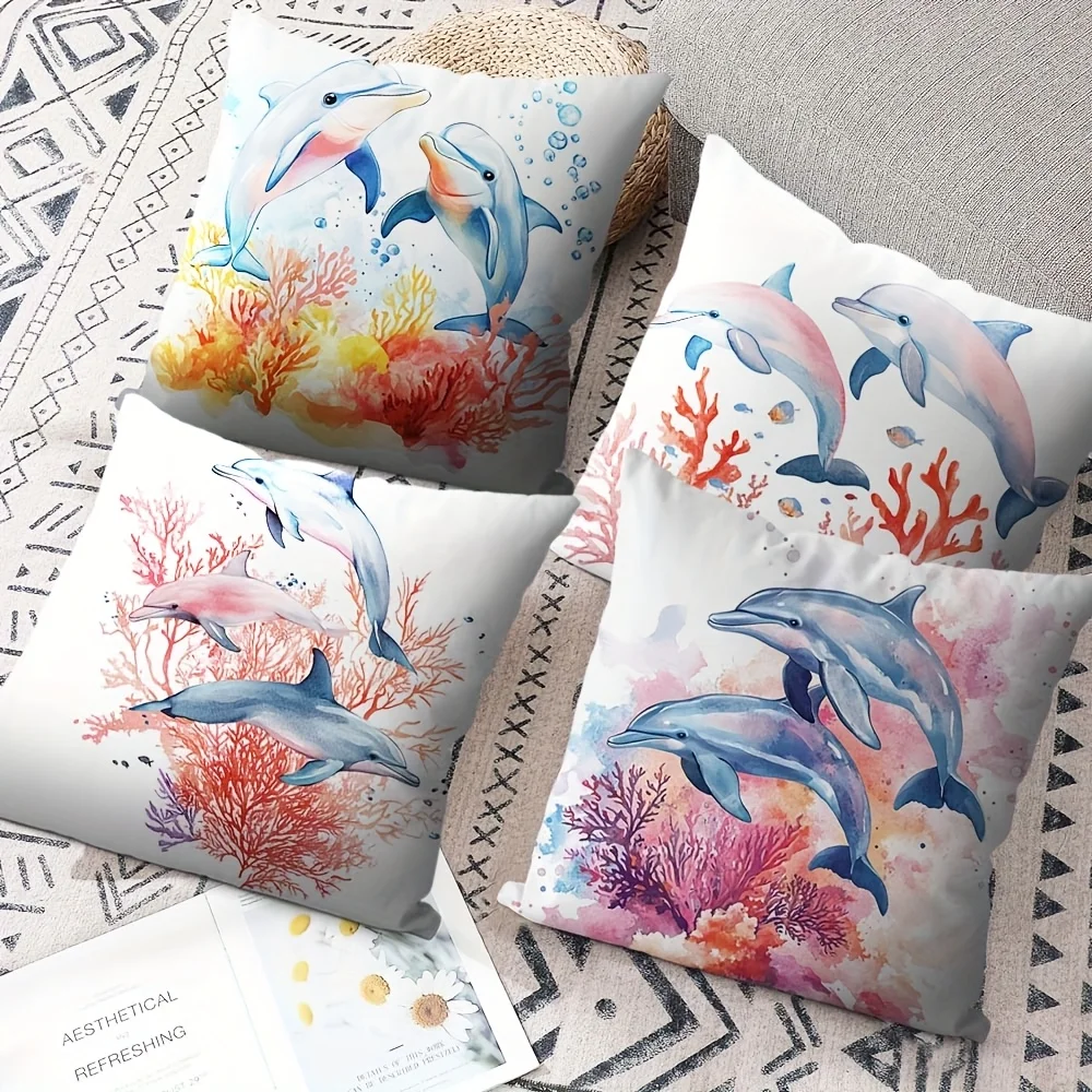 4 шт. с коротким ворсом с дизайном дельфинов и кораллов, односторонняя печать, подходят для гостиных, спален, диванов (без наполнителя для подушек)
4 шт. с коротким ворсом с дизайном дельфинов и кораллов, односторонняя печать, подходят для гостиных, спален, диванов (без наполнителя для подушек)