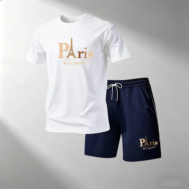 A two-piece set of casual and fashionable short-sleeved tops and shorts with sporty pattern prints that are popular in summer
A two-piece set of casual and fashionable short-sleeved tops and shorts with sporty pattern prints that are popular in summer