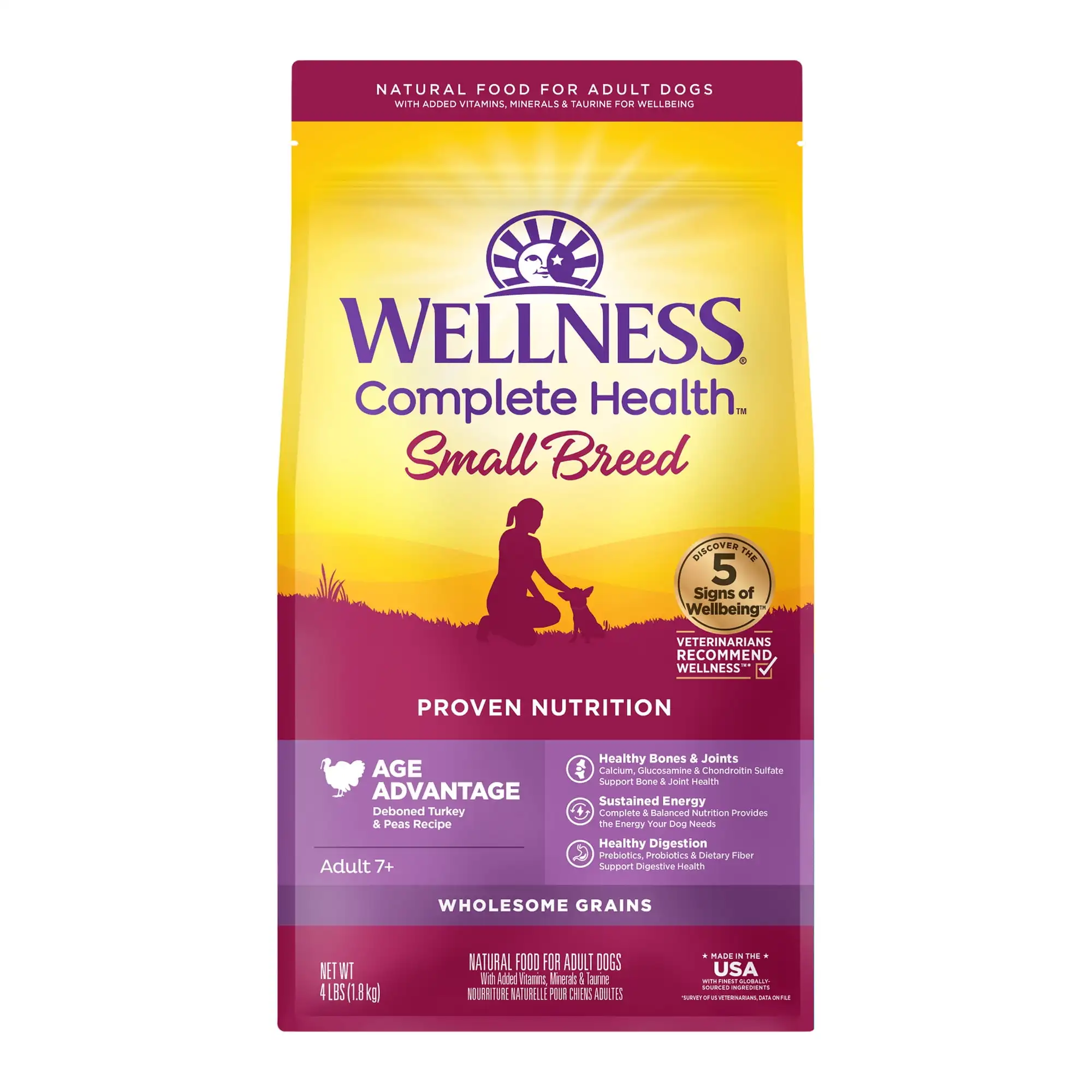 Wellness Complete Health Натуральный сухой корм для собак мелких пород, индейка и горошек, 4-фунтовый пакет
Wellness Complete Health Натуральный сухой корм для собак мелких пород, индейка и горошек, 4-фунтовый пакет