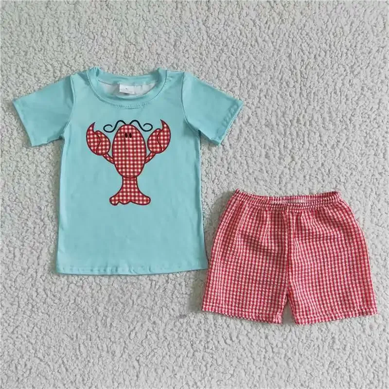 2022 Baby Western Boy New Design RTS Blue Red Lobster Print Short Sleeves Shirt Red Plaid Shorts Hot Sale Daily Wear Wholesale
2022 Baby Western Boy New Design RTS Blue Red Lobster Print Short Sleeves Shirt Red Plaid Shorts Hot Sale Daily Wear Wholesale
