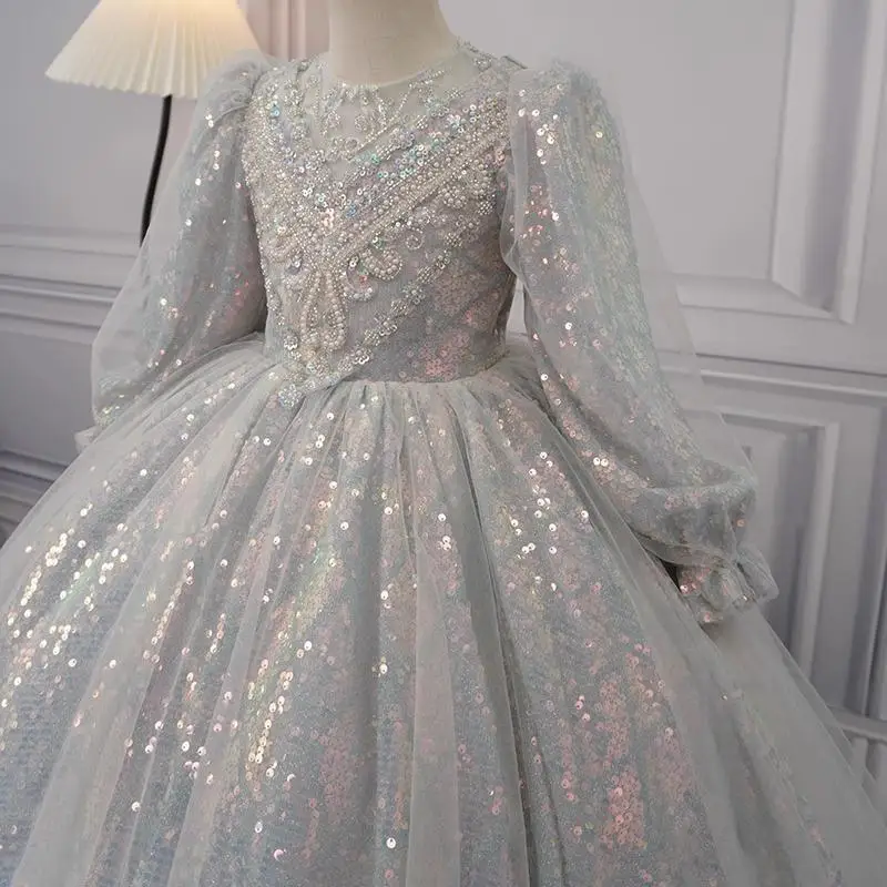 Girls Evening Dress Birthday Banquet High-End Flower Girl Long-Sleeved Children Princess Dress Host Piano Performance Costume
Girls Evening Dress Birthday Banquet High-End Flower Girl Long-Sleeved Children Princess Dress Host Piano Performance Costume