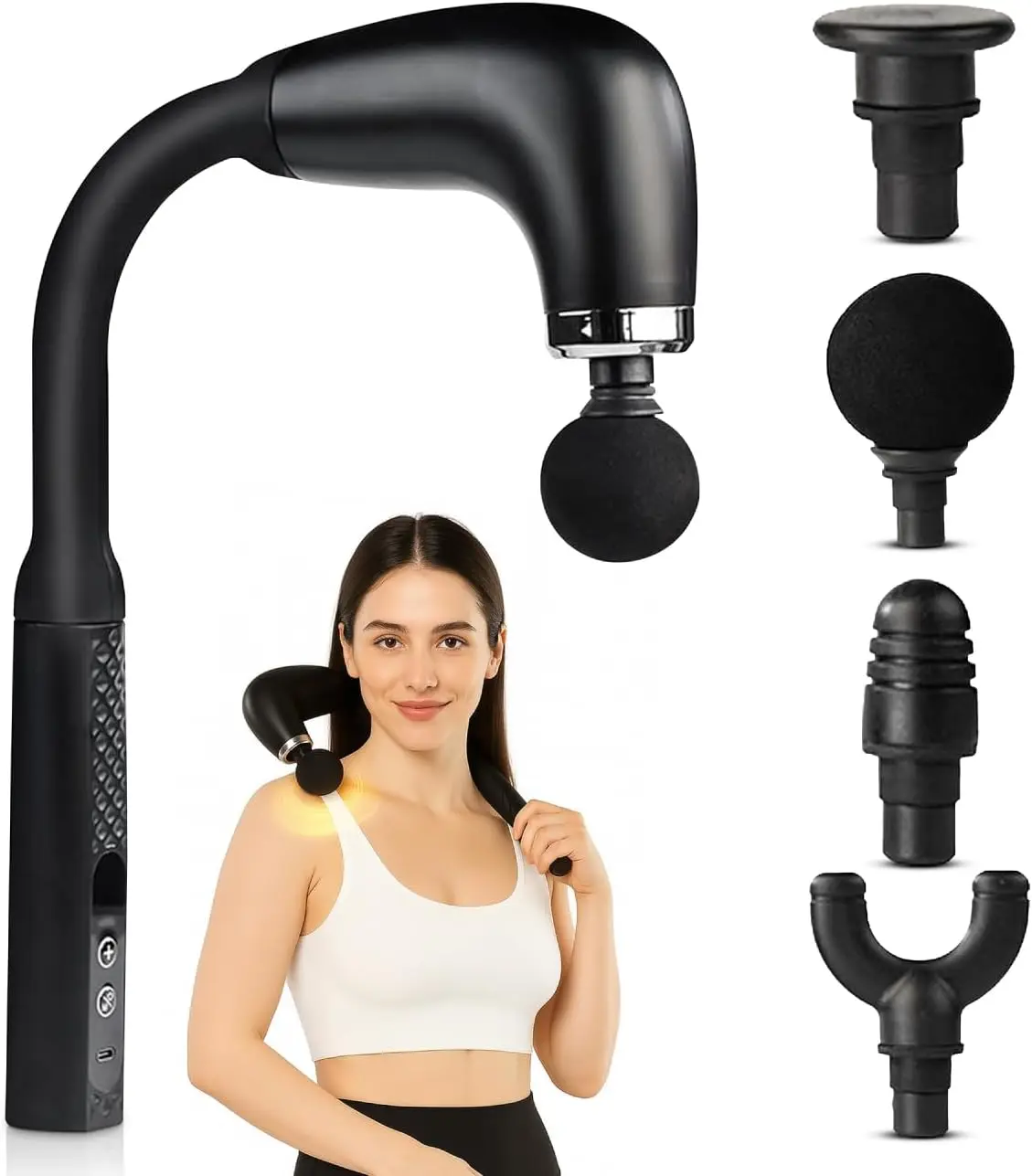 Massage Gun Deep Tissue Percussion Massager with 12mm Depth, Adjustable Speed, 4 Heads for Neck, Back, Shoulders, Legs & Feet
Massage Gun Deep Tissue Percussion Massager with 12mm Depth, Adjustable Speed, 4 Heads for Neck, Back, Shoulders, Legs & Feet
