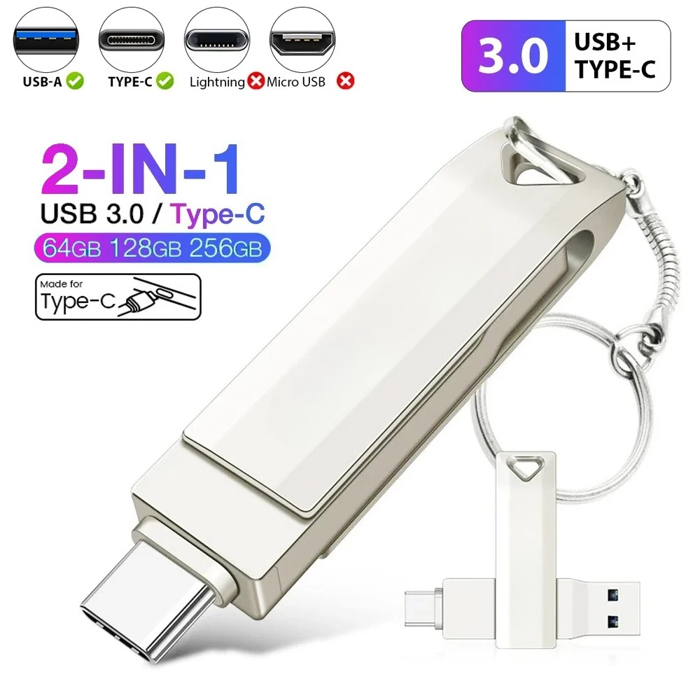 2 IN 1 TYPE-C USB Flash Pen Drive Metal Memory Stick USB 3.0 Flash Disk 64GB 128GB 256GB High Speed Dual C USB Stick 32GB 16GB
2 IN 1 TYPE-C USB Flash Pen Drive Metal Memory Stick USB 3.0 Flash Disk 64GB 128GB 256GB High Speed Dual C USB Stick 32GB 16GB