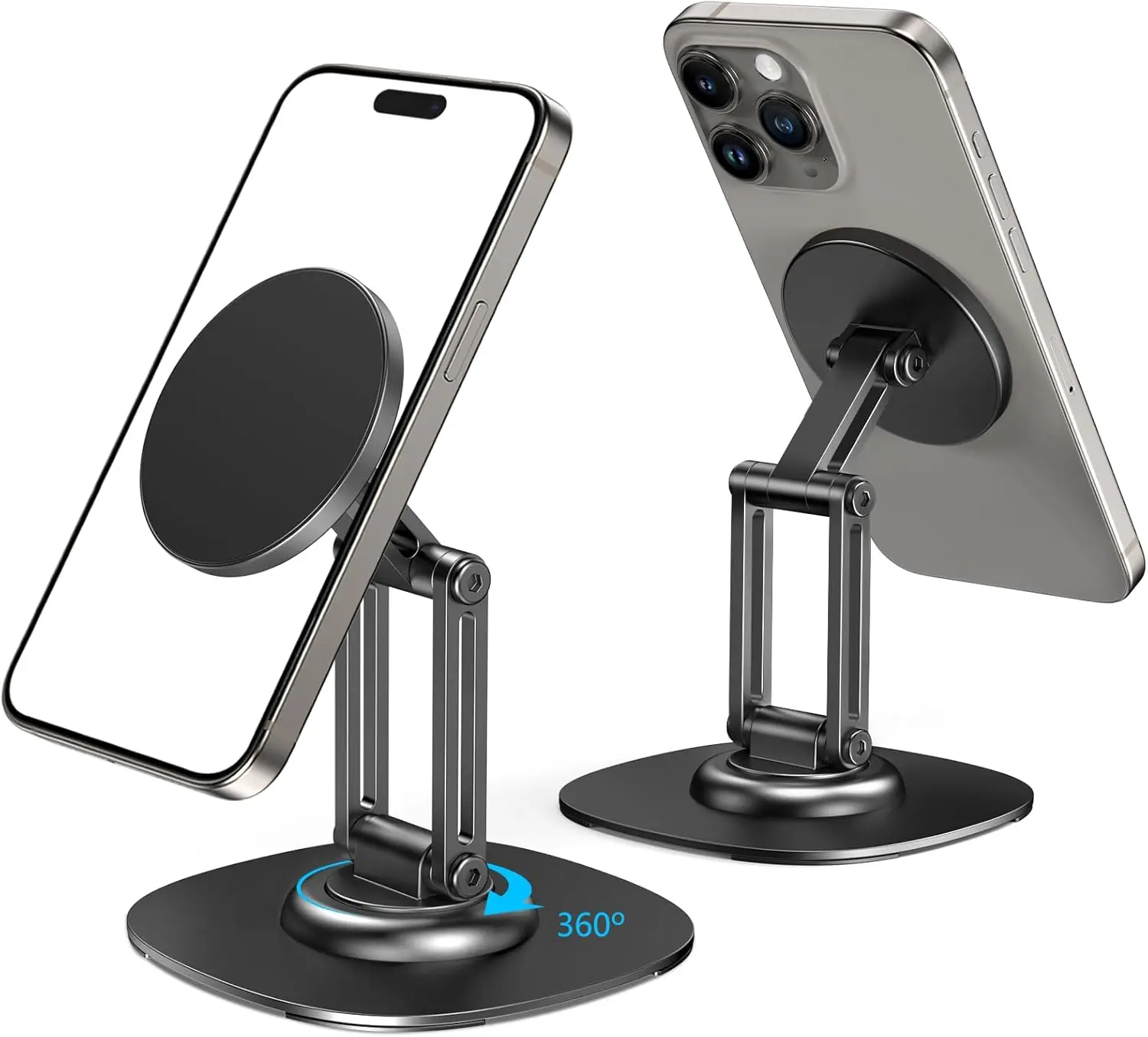 Magnetic Phone Stand with 360° Rotating Base, Foldable Holder Compatible with iPhone 17-12 Series & MagSafe Cases
Magnetic Phone Stand with 360° Rotating Base, Foldable Holder Compatible with iPhone 17-12 Series & MagSafe Cases
