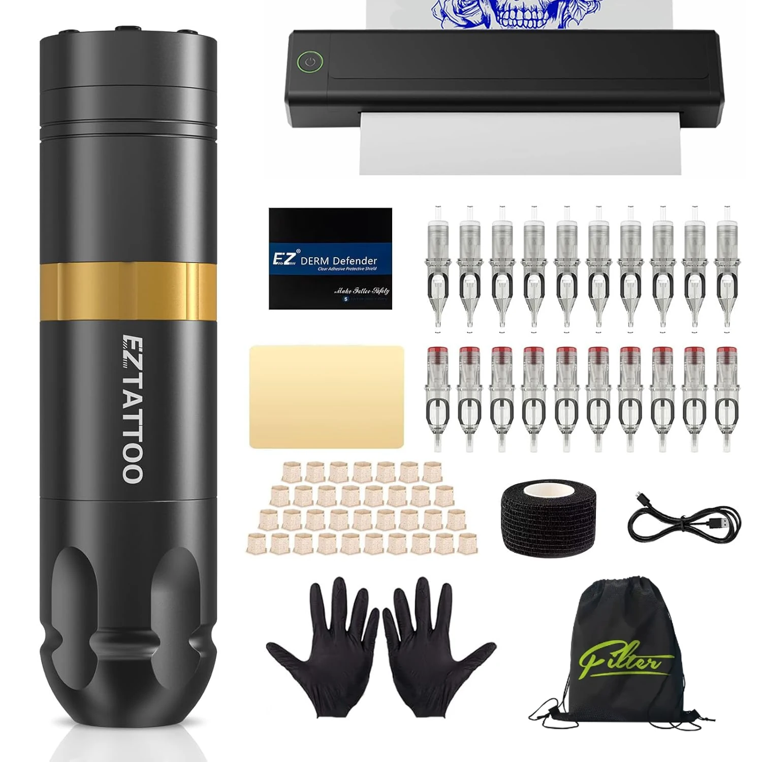 Tattoo Printer Kit-Stencil Printer Machine with Tattoo Gun,20Pcs Tattoo Cartridge Needles, 10Pcs Transfer Paper for Beginners
Tattoo Printer Kit-Stencil Printer Machine with Tattoo Gun,20Pcs Tattoo Cartridge Needles, 10Pcs Transfer Paper for Beginners