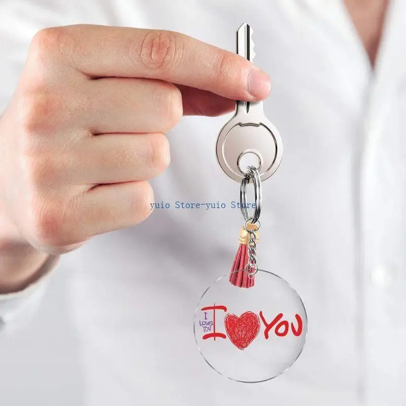 X7XB Clear Acrylic Circle Discs Keychain Blanks Tassel Pendants Set DIY for Key Ring
X7XB Clear Acrylic Circle Discs Keychain Blanks Tassel Pendants Set DIY for Key Ring