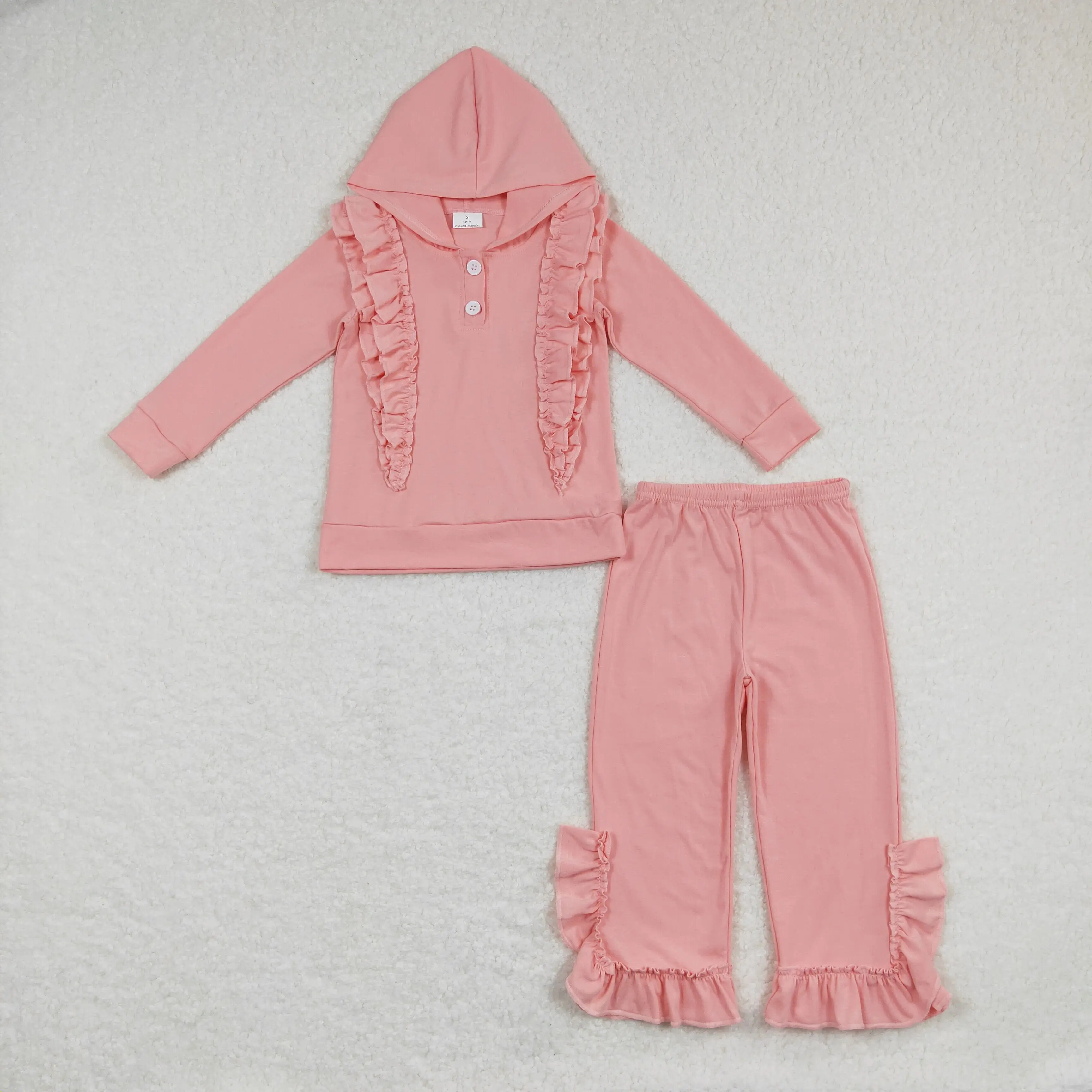 New Wholesale Girls' Autumn And Winter Hooded Long-Sleeved Trousers Suit With Button Elements And Color Matching
New Wholesale Girls' Autumn And Winter Hooded Long-Sleeved Trousers Suit With Button Elements And Color Matching
